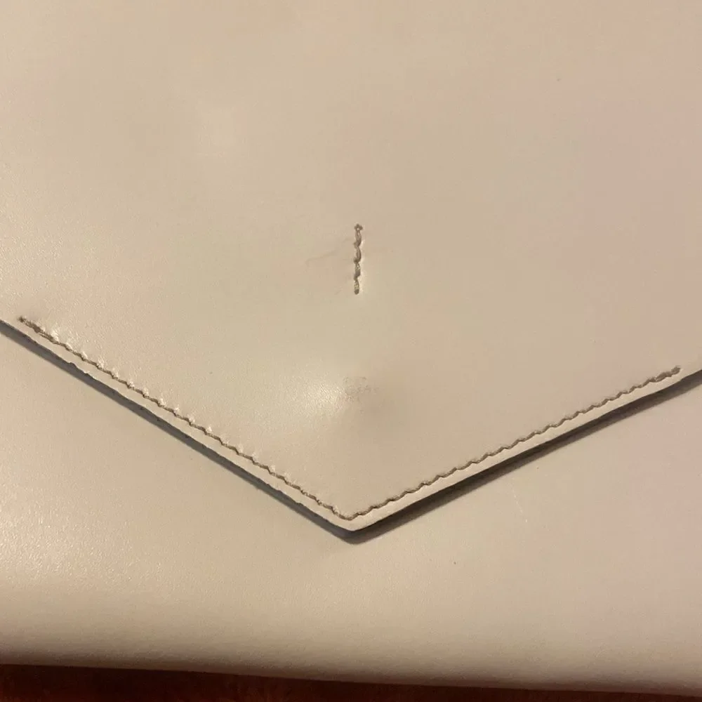 Boldrini Selleria leather envelope clutch White Vacchetta Leather